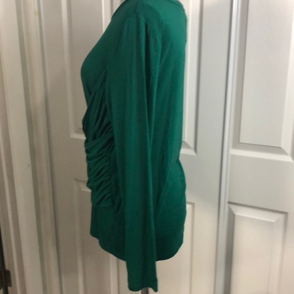 New Eloquii Green Blouse Draped Front 14/16 - Picture 3 of 6